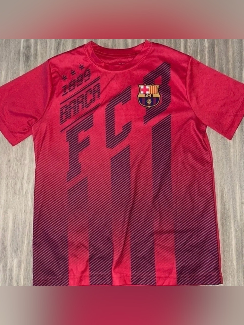 FC Barcelona Kids Red Short Sleeve FCB Athletic Soccer Shirt